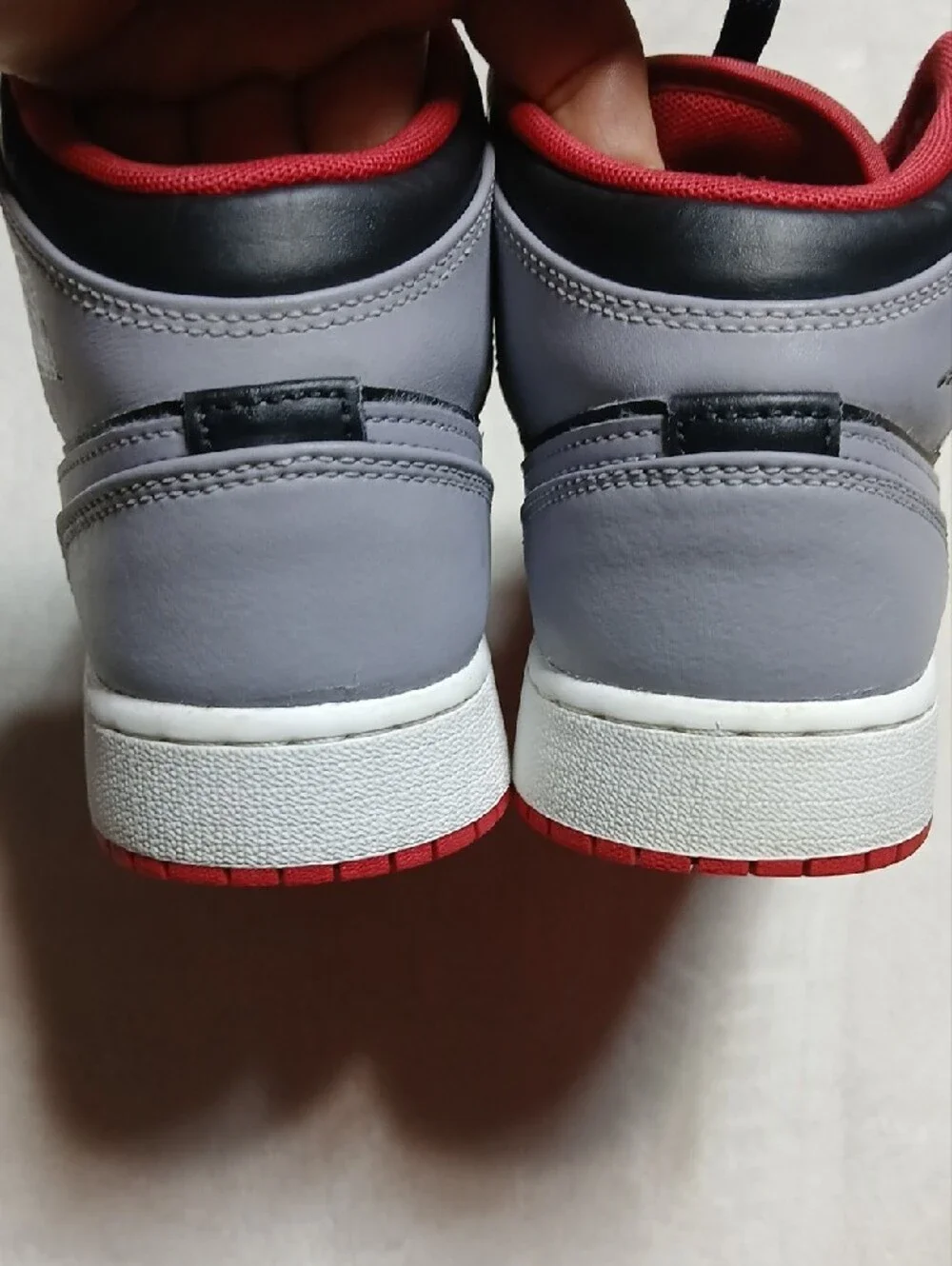 Nike Air Jordan 1 Mid Bred Shadow Sneakers - Black/Grey/Red Size 5.5Y